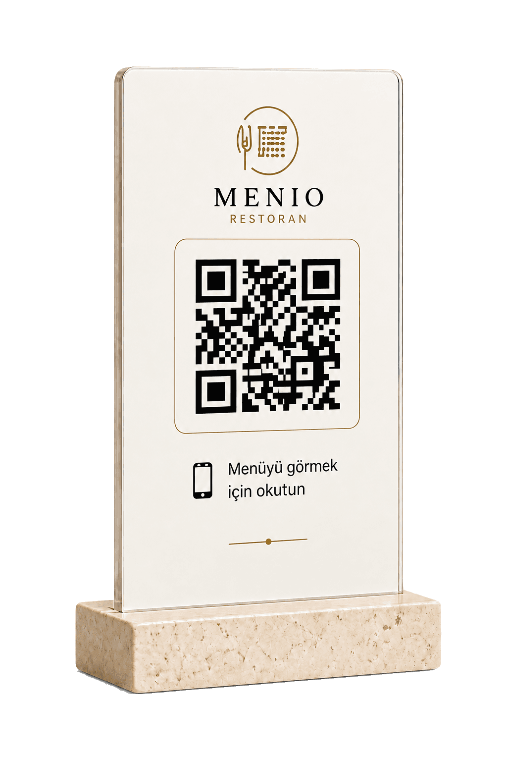 Menio QR menü masa kartı